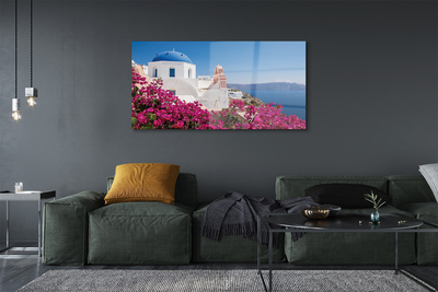 Glass print Marine vessels greece flowers