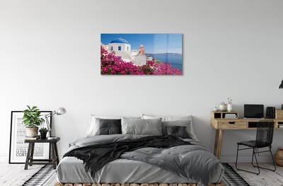 Glass print Marine vessels greece flowers