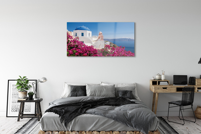 Glass print Marine vessels greece flowers