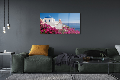 Glass print Marine vessels greece flowers