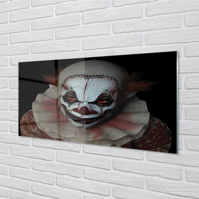 Glass print The scary clown