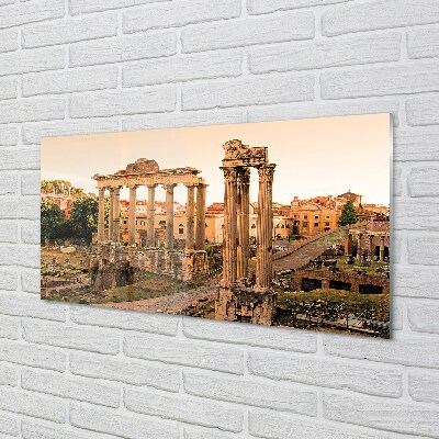 Glass print Rome sunrise roman forum