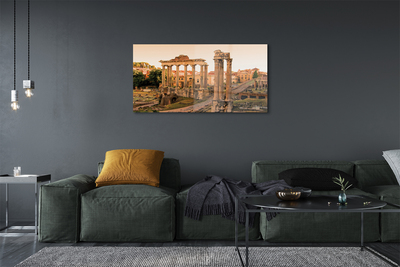 Glass print Rome sunrise roman forum