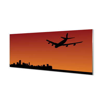 Glass print Airplane sky