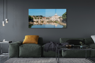 Glass print Rome river bridges