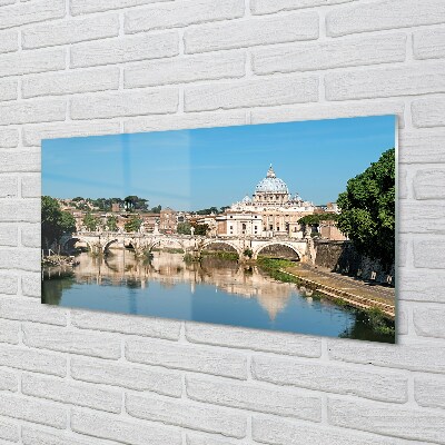 Glass print Rome river bridges