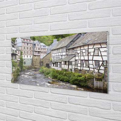 Glass print Germany old buildings river