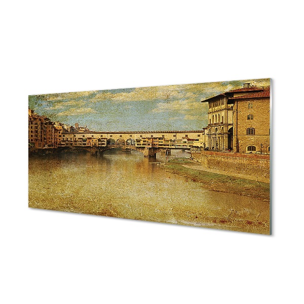 Glass print Building italy river bridges