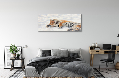 Glass print Tiger winter