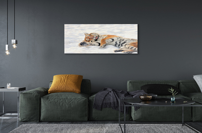 Glass print Tiger winter