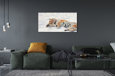 Glass print Tiger winter