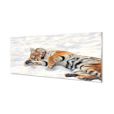 Glass print Tiger winter