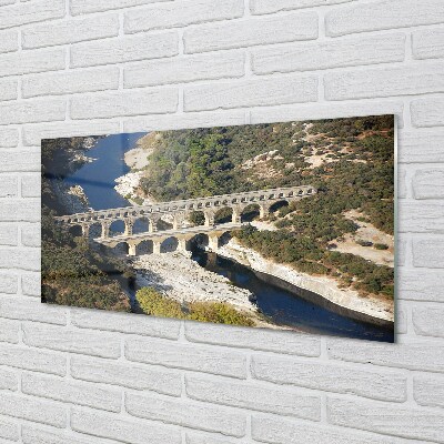 Glass print Rome river aqueduct