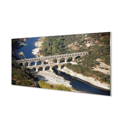 Glass print Rome river aqueduct