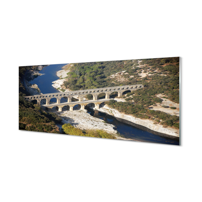 Glass print Rome river aqueduct