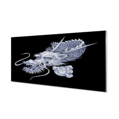 Glass print Japanese dragon head