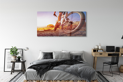 Glass print Mountain bike road west