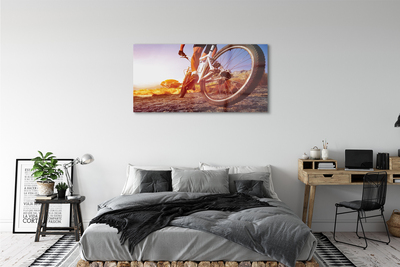 Glass print Mountain bike road west