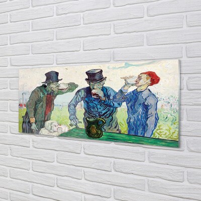 Glass print Men meeting art