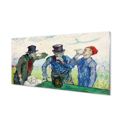 Glass print Men meeting art