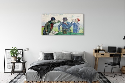 Glass print Men meeting art