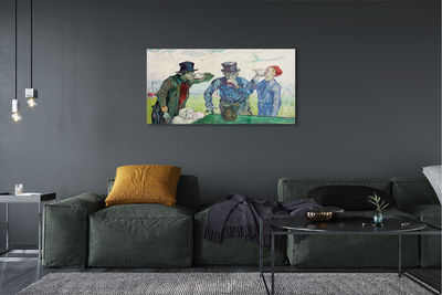 Glass print Men meeting art