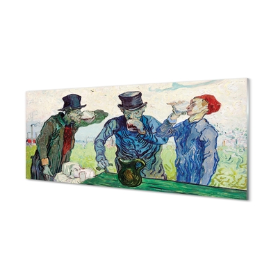 Glass print Men meeting art