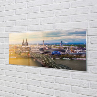 Glass print Germany panoramic river bridges