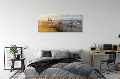 Glass print Germany panoramic river bridges