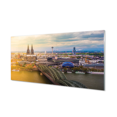 Glass print Germany panoramic river bridges