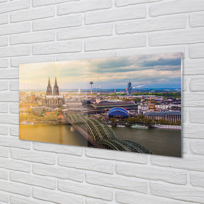 Glass print Germany panoramic river bridges