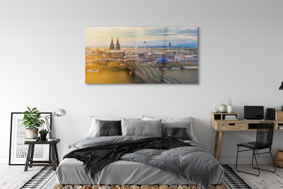 Glass print Germany panoramic river bridges