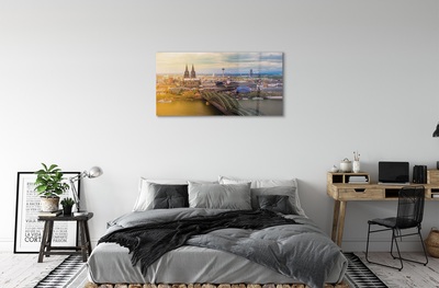 Glass print Germany panoramic river bridges