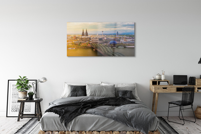 Glass print Germany panoramic river bridges