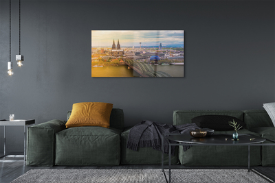 Glass print Germany panoramic river bridges