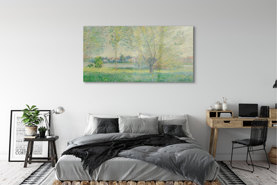 Glass print Art painted meadow