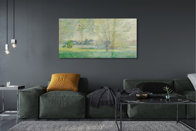 Glass print Art painted meadow