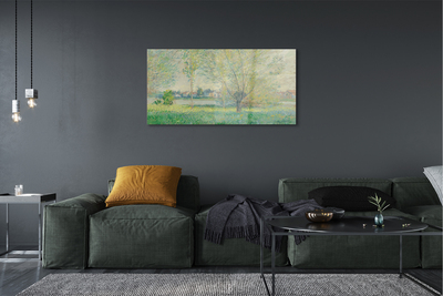 Glass print Art painted meadow