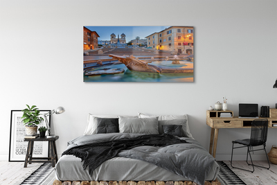 Glass print Rome buildings fountain sunset