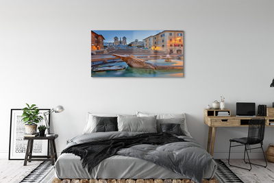 Glass print Rome buildings fountain sunset