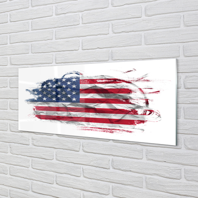 Glass print United states flag