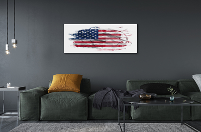 Glass print United states flag