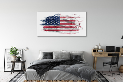 Glass print United states flag