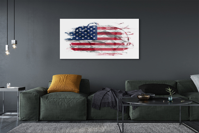 Glass print United states flag