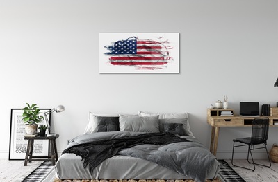 Glass print United states flag