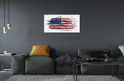 Glass print United states flag