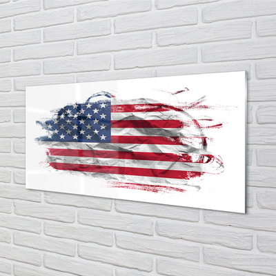 Glass print United states flag