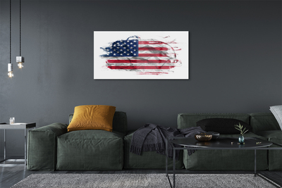 Glass print United states flag