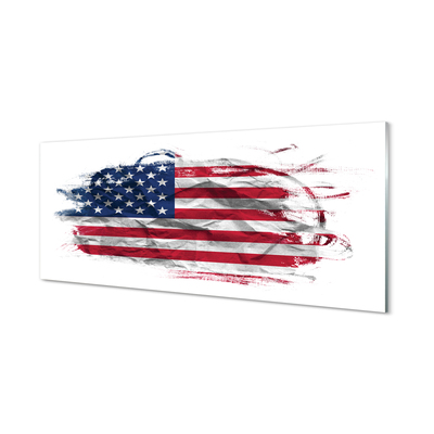 Glass print United states flag