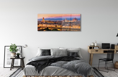 Glass print Italy panoramic night dom